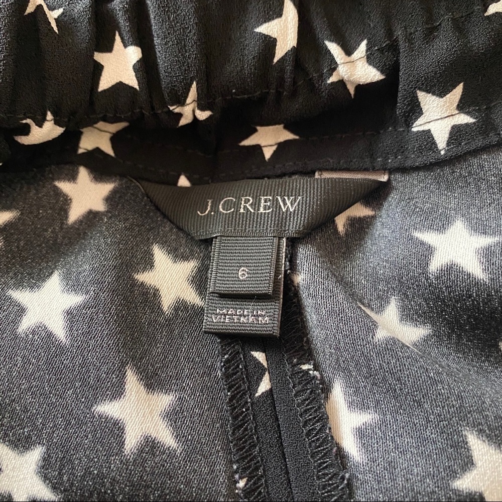 J CREW sz 6 Star Pants Black White Elastic Waist - Picture 5 of 7